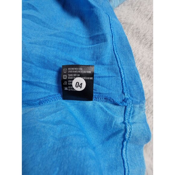 Patrick Assaraf Mens V-Neck Short Sleeve T-Shirt XXL Tie-Dye Blue Pima Cotton - Picture 4 of 8